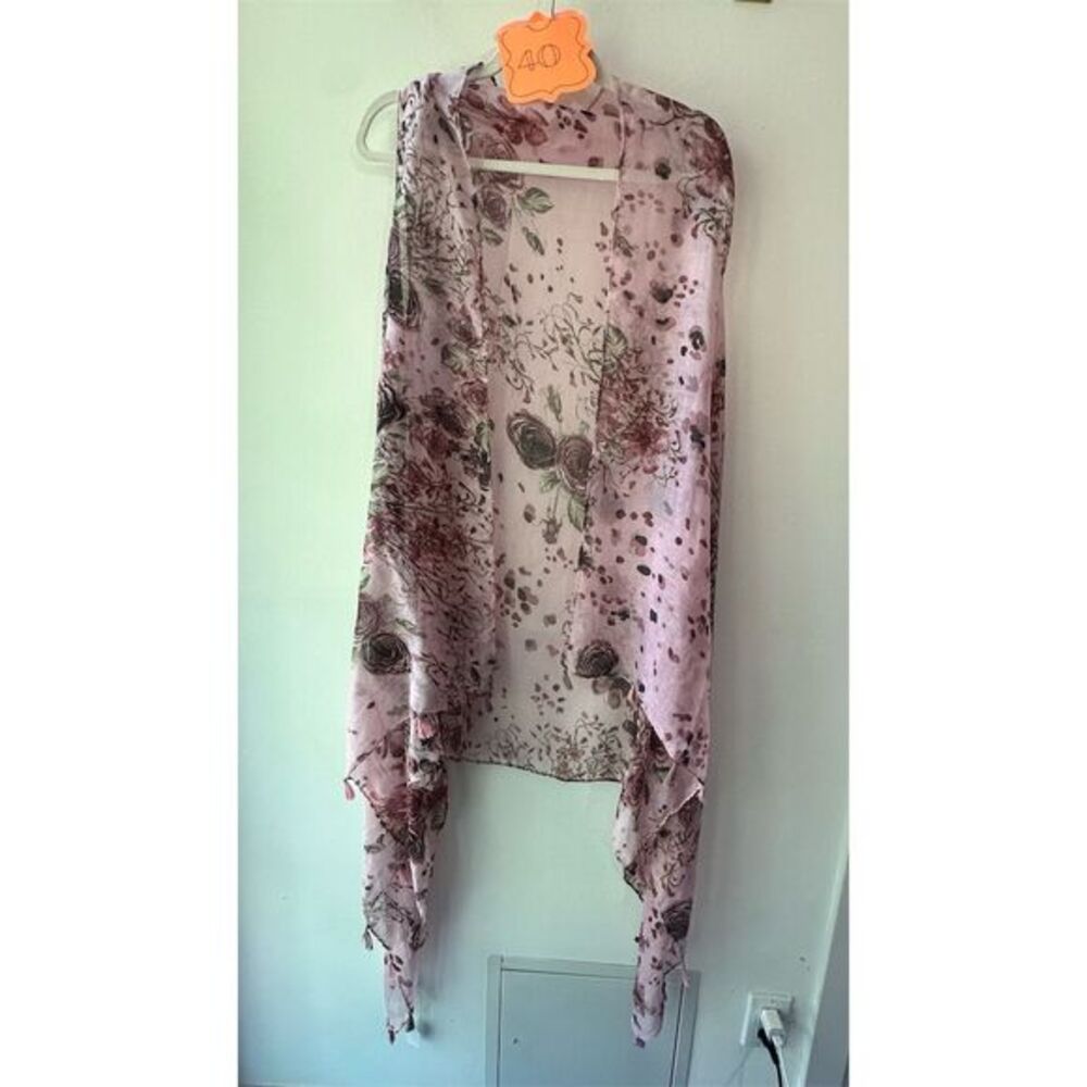 ROSE Women's Floral Kimono Open Front Mid-Length Summer Jacket